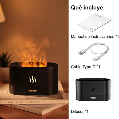 Humidificador de Llama con Luz LED